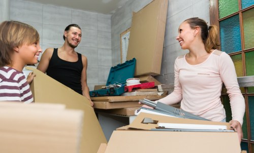 Storage boxes and furniture prepared for long-term storage in Kensington