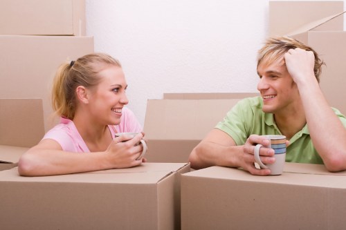 Boxes and furniture being prepared for self storage in Kensington