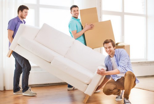 Packing and organising belongings before using storage in Kensington